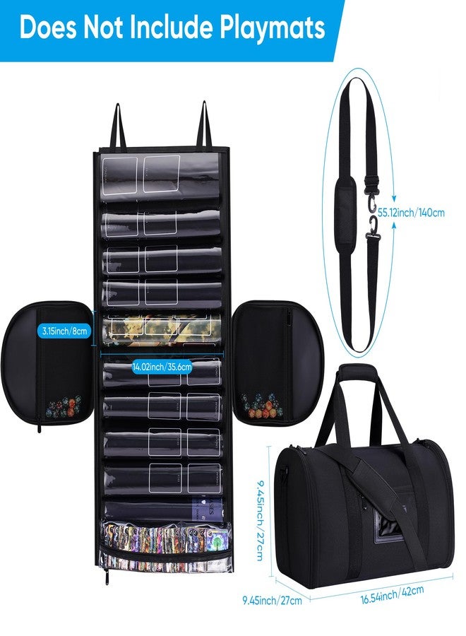 Speqerk 10 Playmat Holder, Transparent Portable Playmat Tube Storage Bag for Game Mat and Tubes with 2 Mesh Pockets, Hangable Playmat Case Compatible with TCG/MTG - Image 4